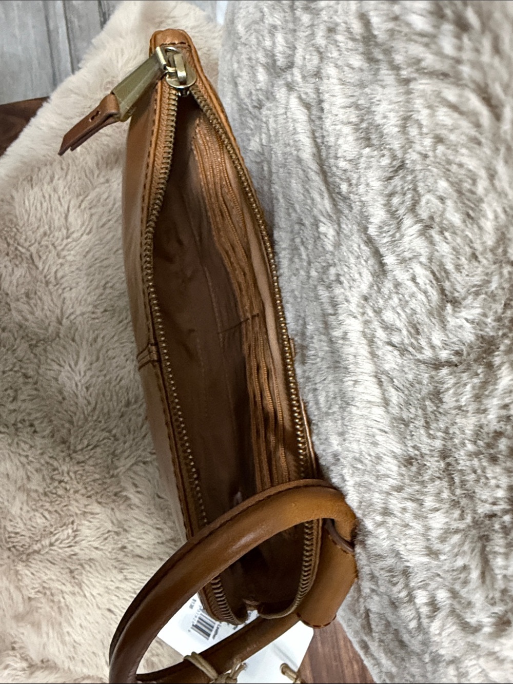 HOBO Tan Leather Wristlet Clutch with Loop Handle - Picture 3 of 3